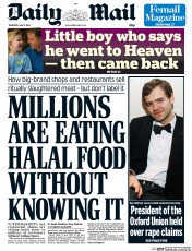 Daily Mail Newspaper Front Page (UK) for 8 May 2014