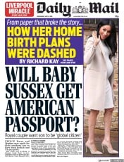 Daily Mail (UK) Newspaper Front Page for 8 May 2019