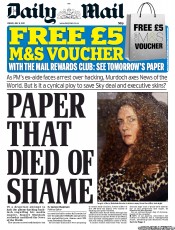 Daily Mail (UK) Newspaper Front Page for 8 July 2011