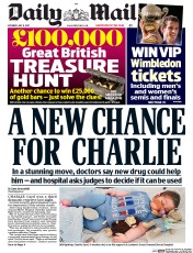Daily Mail (UK) Newspaper Front Page for 8 July 2017