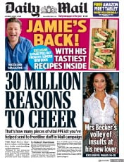 Daily Mail (UK) Newspaper Front Page for 8 August 2020