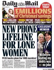 Daily Mail (UK) Newspaper Front Page for 9 October 2021