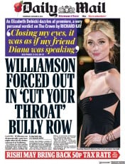 Daily Mail (UK) Newspaper Front Page for 9 November 2022
