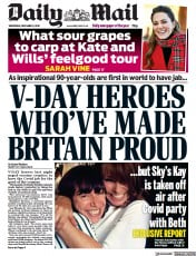 Daily Mail (UK) Newspaper Front Page for 9 December 2020