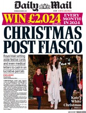 Daily Mail front page for 9 December 2023