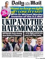 Daily Mail (UK) Newspaper Front Page for 9 January 2019