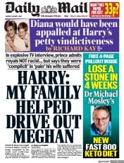 Daily Mail (UK) Newspaper Front Page for 9 January 2023