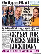 Daily Mail (UK) Newspaper Front Page for 9 April 2020