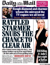 Daily Mail (UK) Newspaper Front Page for 9 May 2022