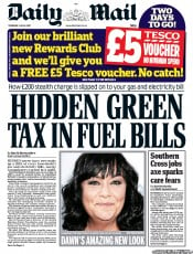 Daily Mail Newspaper Front Page (UK) for 9 June 2011