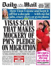Daily Mail front page for 9 June 2025