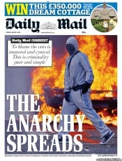 Daily Mail (UK) Newspaper Front Page for 9 August 2011
