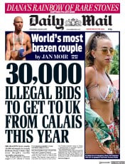 Daily Mail (UK) Newspaper Front Page for 9 August 2017