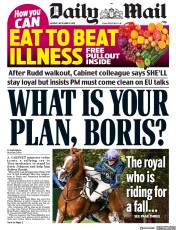 Daily Mail (UK) Newspaper Front Page for 9 September 2019