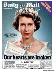 Daily Mail (UK) Newspaper Front Page for 9 September 2022