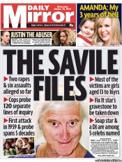Daily Mirror (UK) Newspaper Front Page for 10 October 2012