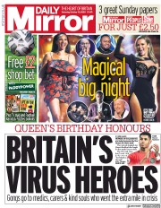 Daily Mirror (UK) Newspaper Front Page for 10 October 2020