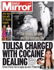 Daily Mirror Newspaper Front Page (UK) for 10 December 2013