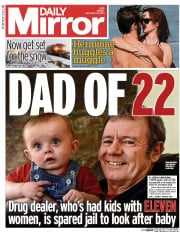 Daily Mirror (UK) Newspaper Front Page for 10 January 2014