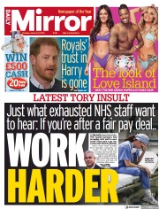 Daily Mirror (UK) Newspaper Front Page for 10 January 2023