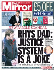 Daily Mirror (UK) Newspaper Front Page for 10 February 2018