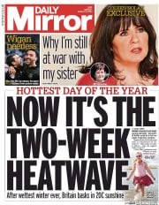 Daily Mirror (UK) Newspaper Front Page for 10 March 2014