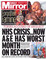 Daily Mirror (UK) Newspaper Front Page for 10 March 2017