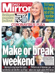 Daily Mirror (UK) Newspaper Front Page for 10 April 2020