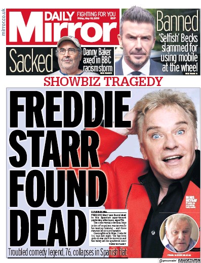 Daily Mirror Newspaper Front Page (UK) for 10 May 2019