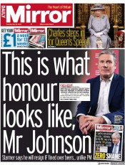 Daily Mirror front page for 10 May 2022