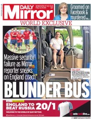 Daily Mirror (UK) Newspaper Front Page for 10 June 2016