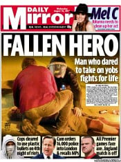 Daily Mirror (UK) Newspaper Front Page for 10 August 2011