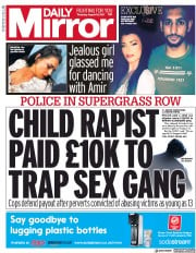 Daily Mirror (UK) Newspaper Front Page for 10 August 2017