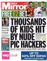Daily Mirror (UK) Newspaper Front Page for 11 October 2014