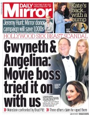 Daily Mirror (UK) Newspaper Front Page for 11 October 2017