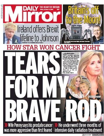 Daily Mirror Newspaper Front Page (UK) for 11 October 2019