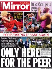 Daily Mirror (UK) Newspaper Front Page for 11 October 2021