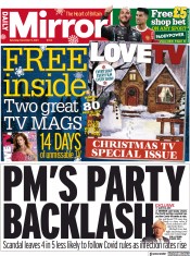 Daily Mirror (UK) Newspaper Front Page for 11 December 2021