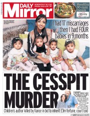 Daily Mirror (UK) Newspaper Front Page for 11 January 2017