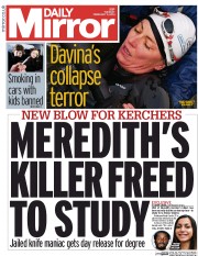 Daily Mirror (UK) Newspaper Front Page for 11 February 2014
