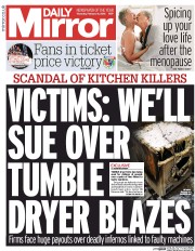 Daily Mirror (UK) Newspaper Front Page for 11 February 2016