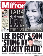 Daily Mirror (UK) Newspaper Front Page for 11 February 2017