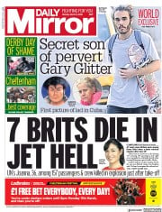 Daily Mirror (UK) Newspaper Front Page for 11 March 2019