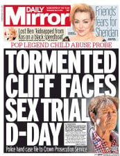 Daily Mirror (UK) Newspaper Front Page for 11 May 2016