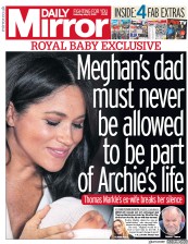 Daily Mirror (UK) Newspaper Front Page for 11 May 2019