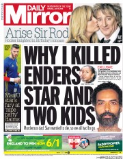 Daily Mirror (UK) Newspaper Front Page for 11 June 2016