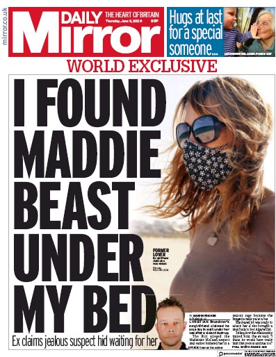 Daily Mirror Newspaper Front Page (UK) for 11 June 2020