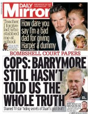 Daily Mirror (UK) Newspaper Front Page for 11 August 2015
