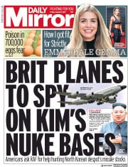 Daily Mirror (UK) Newspaper Front Page for 11 August 2017