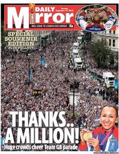 Daily Mirror (UK) Newspaper Front Page for 11 September 2012